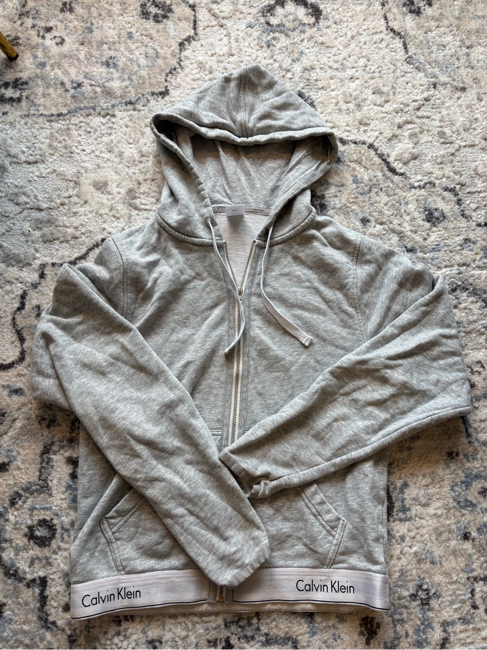 Calvin Klein Gray Zip-Up Hoodie Sweatshirt